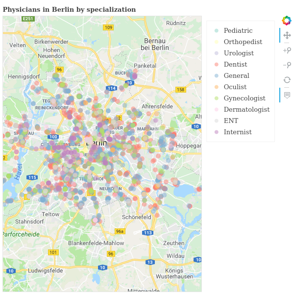 Bokeh Plot on Google Map